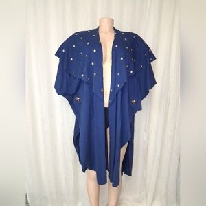 Risky # Vintage Sky Women's Blue and Gold  One Size 100% Cotton Made In Usa